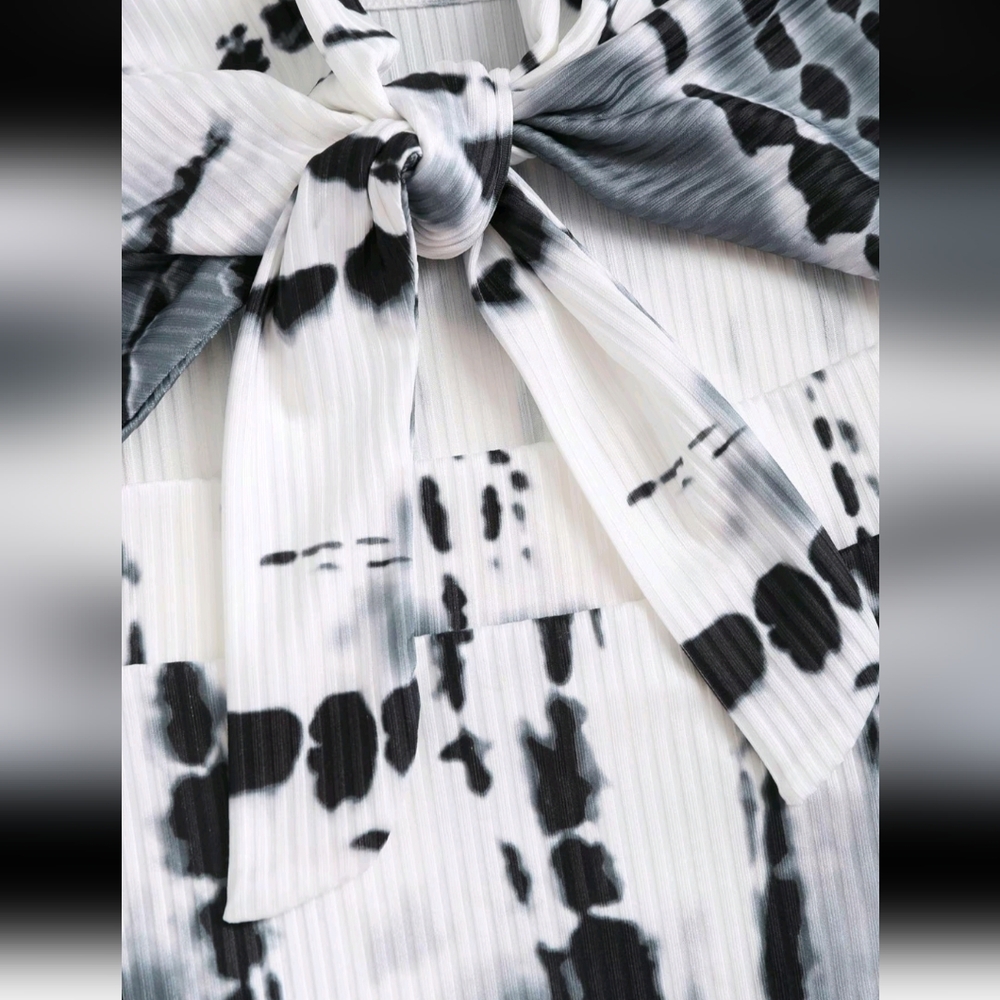 Sexy Printed Backless Split Ribbed Bodycon Long D… - image 3